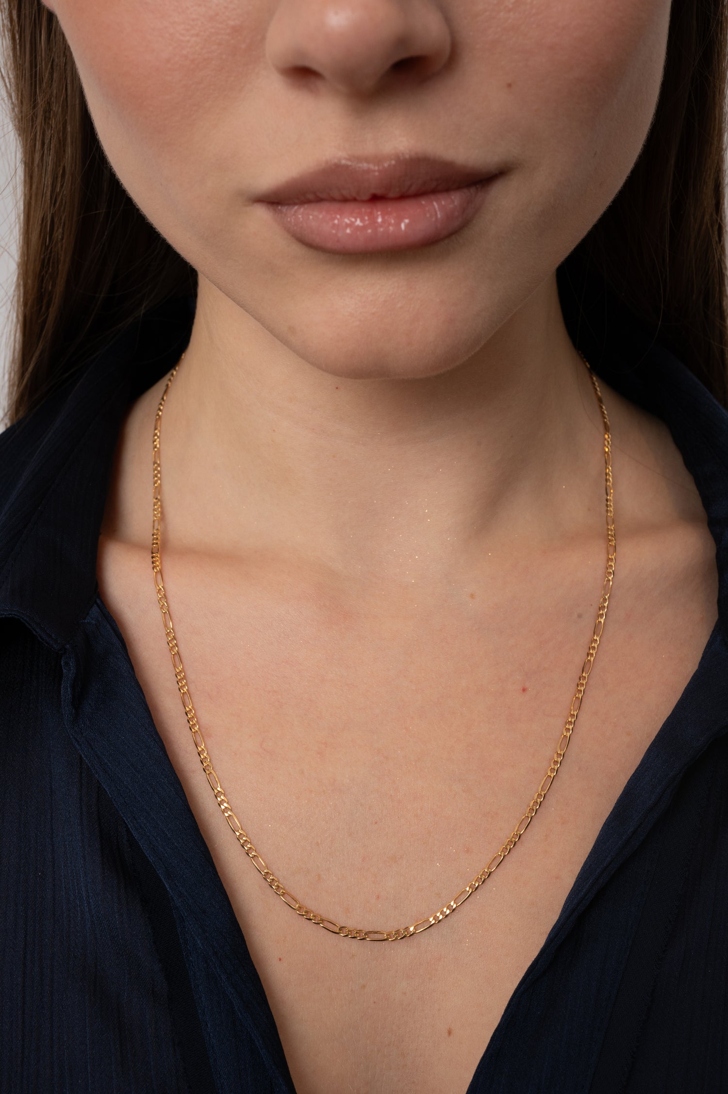 Collana Figaro Diamantata in Oro Bicolore 9 Carati Unoaerre