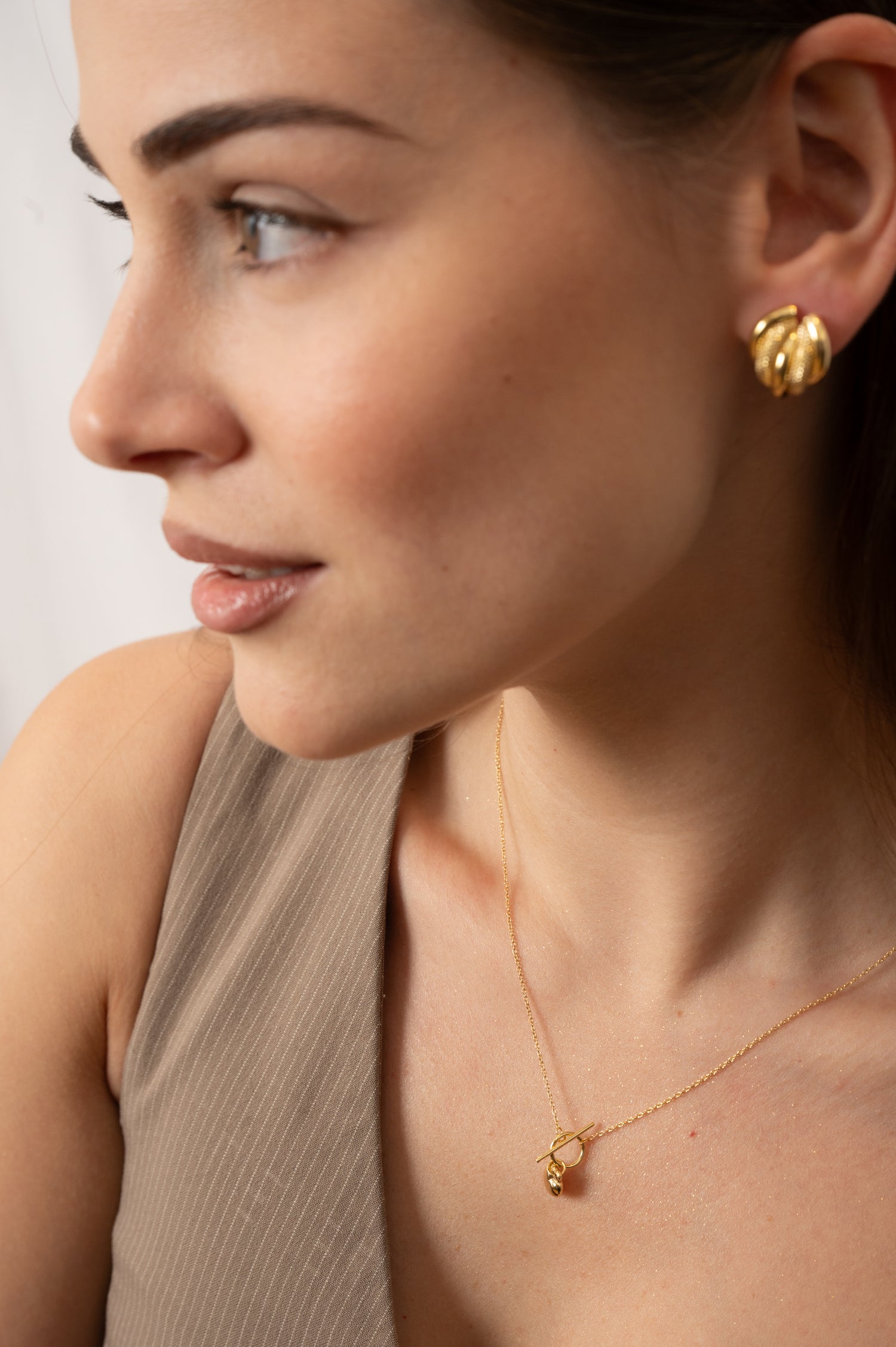 Collana Toggle con Cuore in Oro Giallo 9 Carati Unoaerre