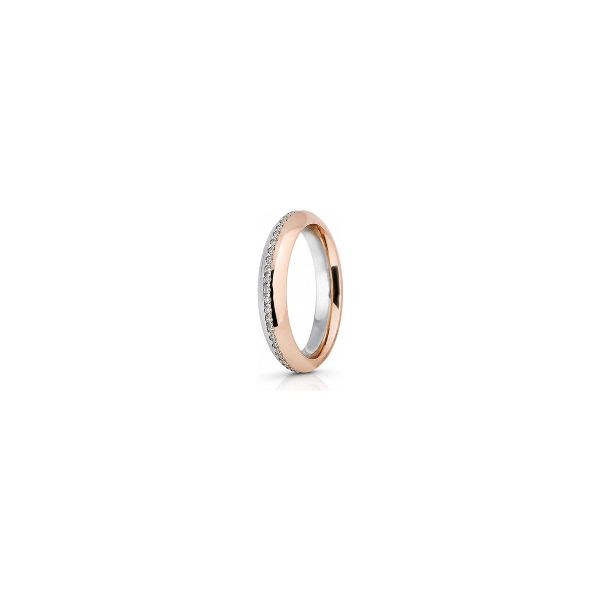 Anillo de aniversario Eterna en oro blanco y rosa de 18 quilates Unoaerre con 50 diamantes de 0,17 ct