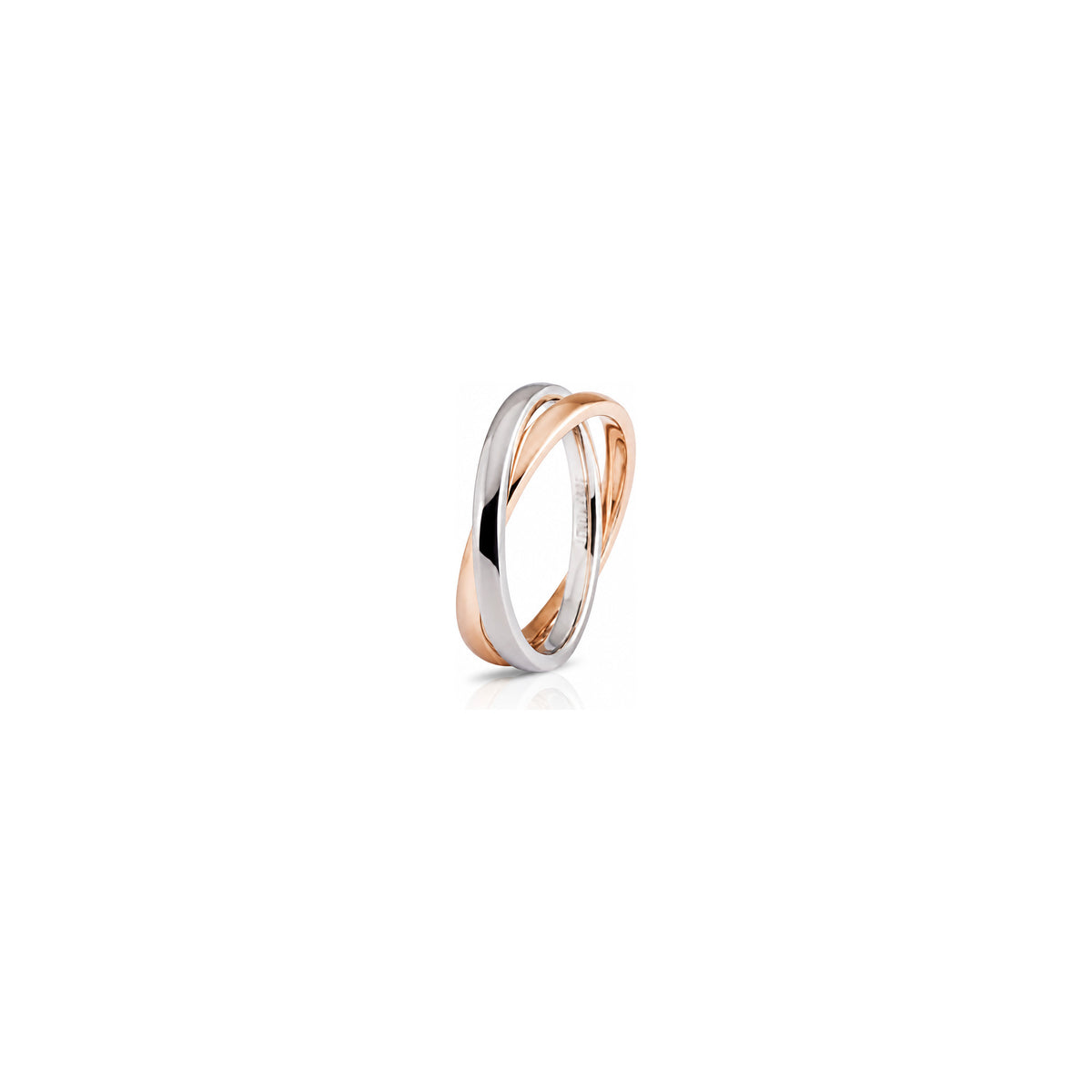Anillo Aniversario Insieme en Oro Blanco y Rosa de 18 Quilates Unoaerre
