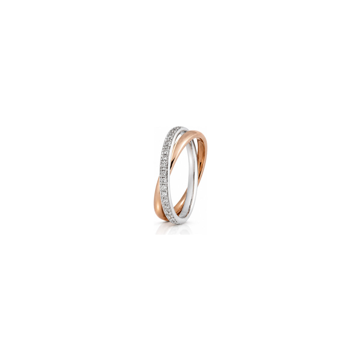 Anillo de aniversario Per Sempre en oro blanco y rosa de 18 quilates Unoaerre con 30 diamantes de 0,30 ct