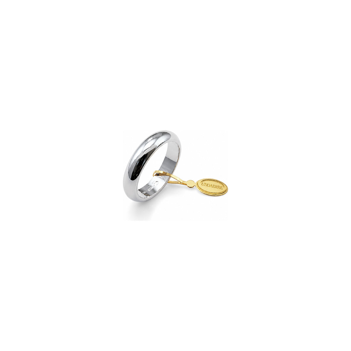 Fede Nuziale Classica in Oro Bianco 18 Carati Unoaerre - 7 Grammi