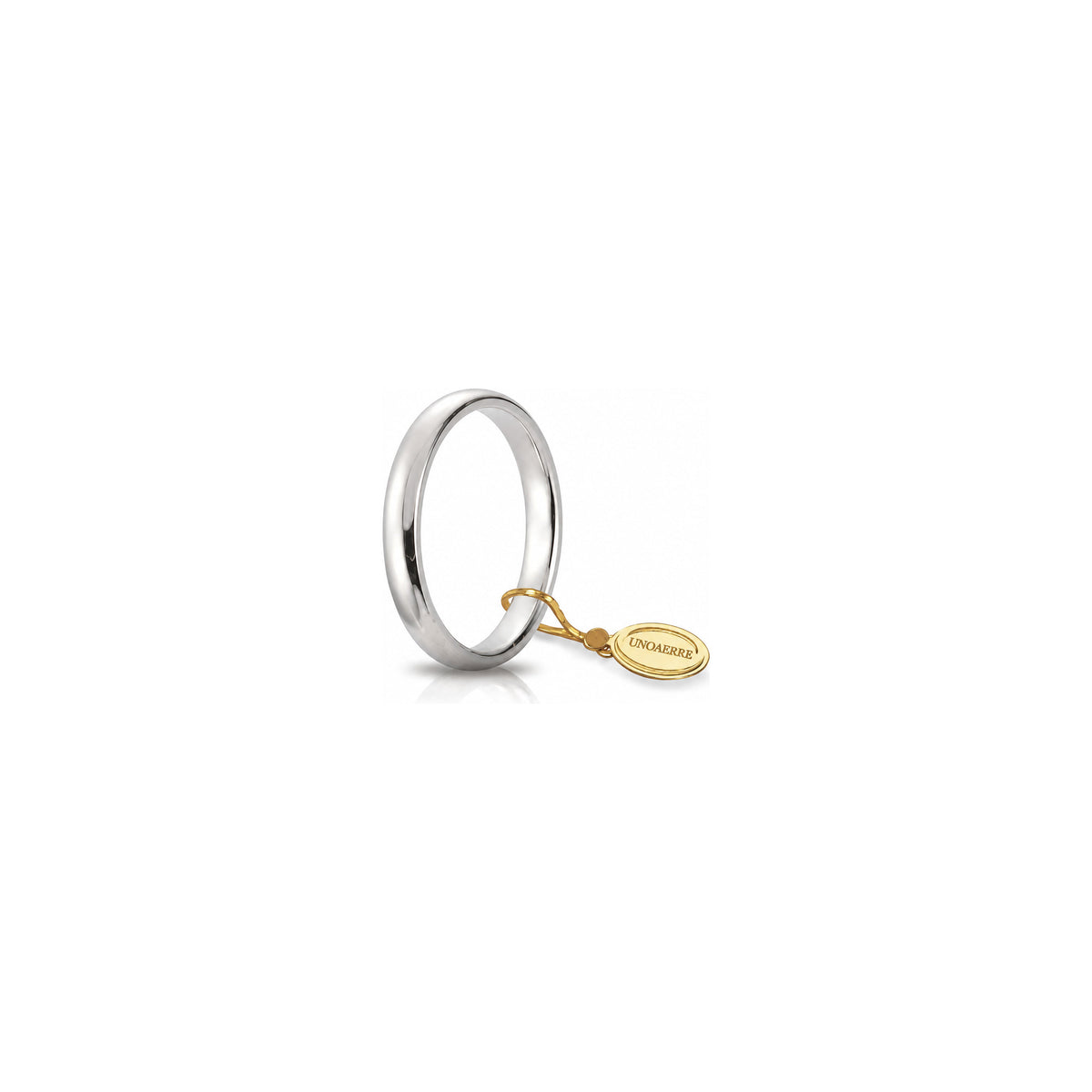 Fede Nuziale Comoda in Oro Bianco 18 Carati Unoaerre - 3 mm