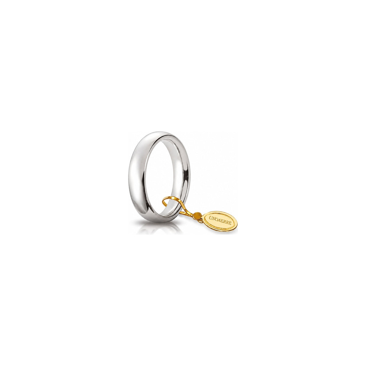 Fede Nuziale Comoda in Oro Bianco 18 Carati Unoaerre - 4 mm