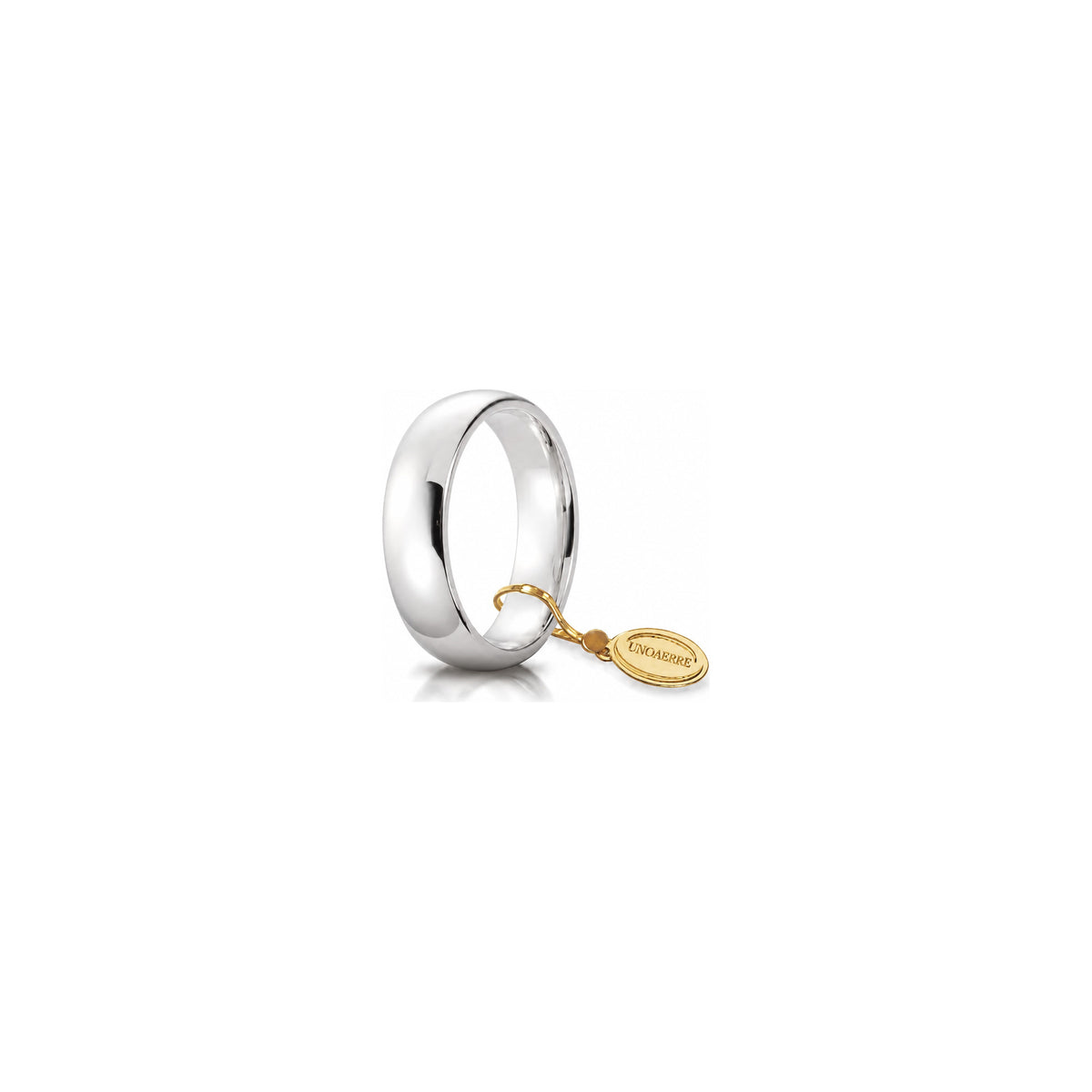 Fede Nuziale Comoda in Oro Bianco 18 Carati Unoaerre - 5 mm