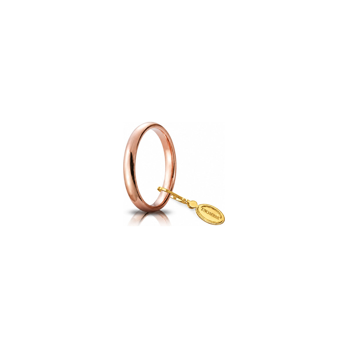 Fede Nuziale Comoda in Oro Rosa 18 Carati Unoaerre - 3 mm