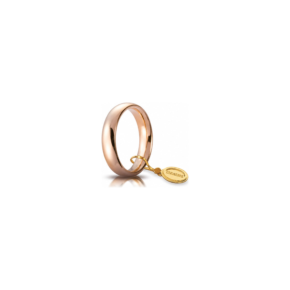 Fede Nuziale Comoda in Oro Rosa 18 Carati Unoaerre - 4 mm