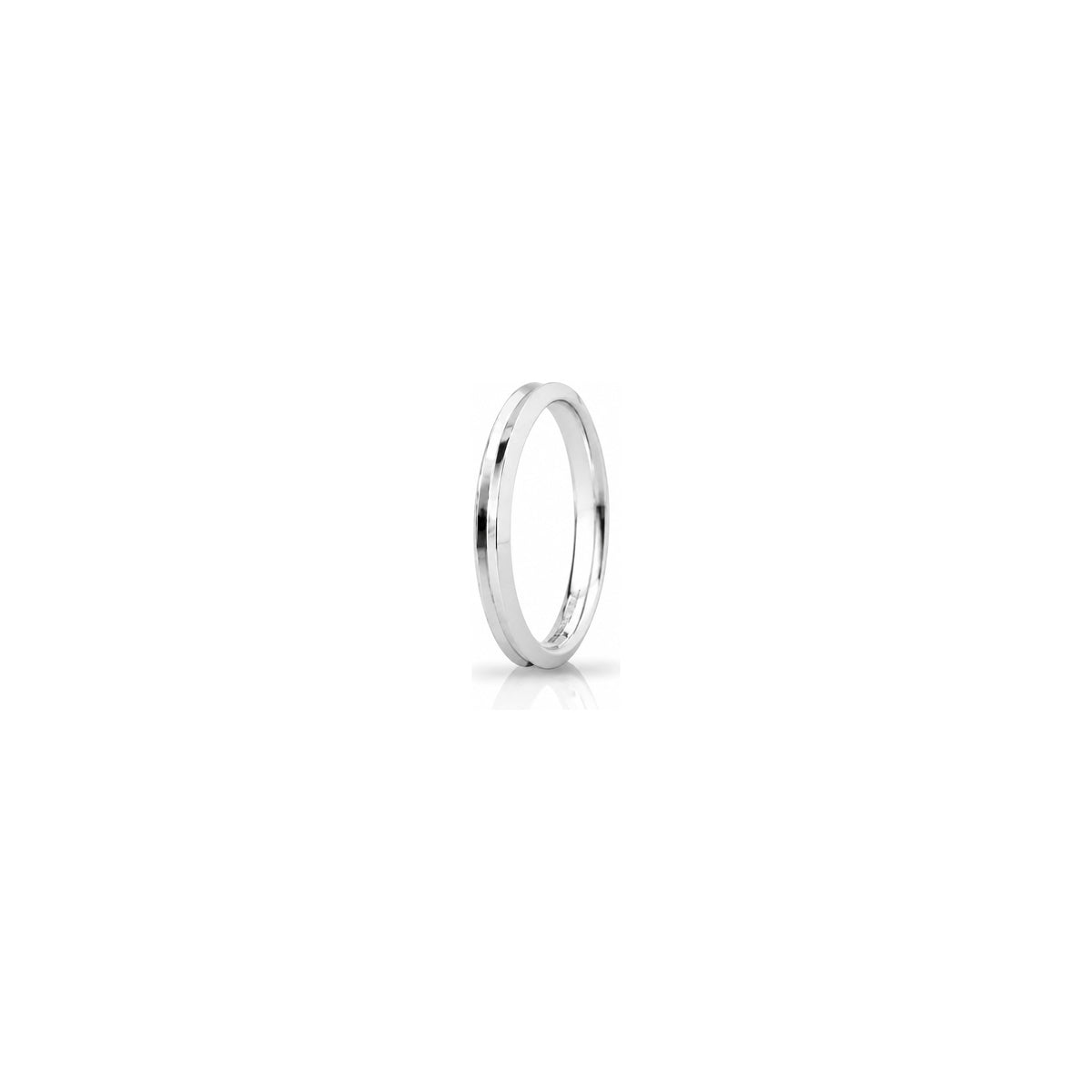 Fede Nuziale Corona Slim in Oro Bianco 18 Carati Unoaerre