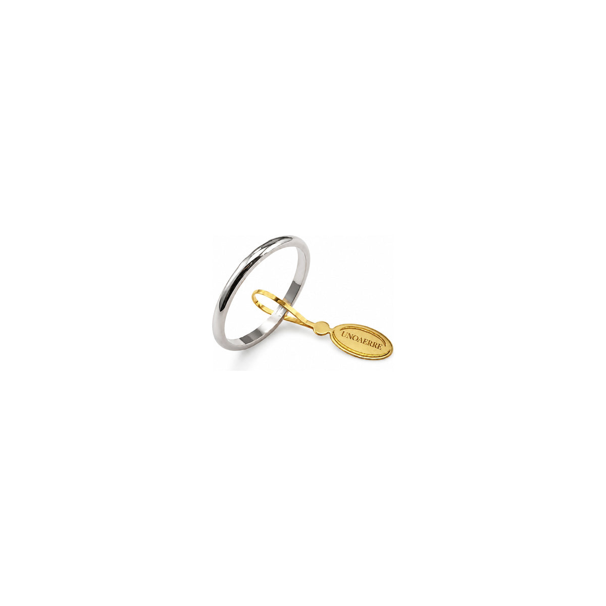 Fede Nuziale Francesina in Oro Bianco 18 Carati Unoaerre - 1,5 Grammi