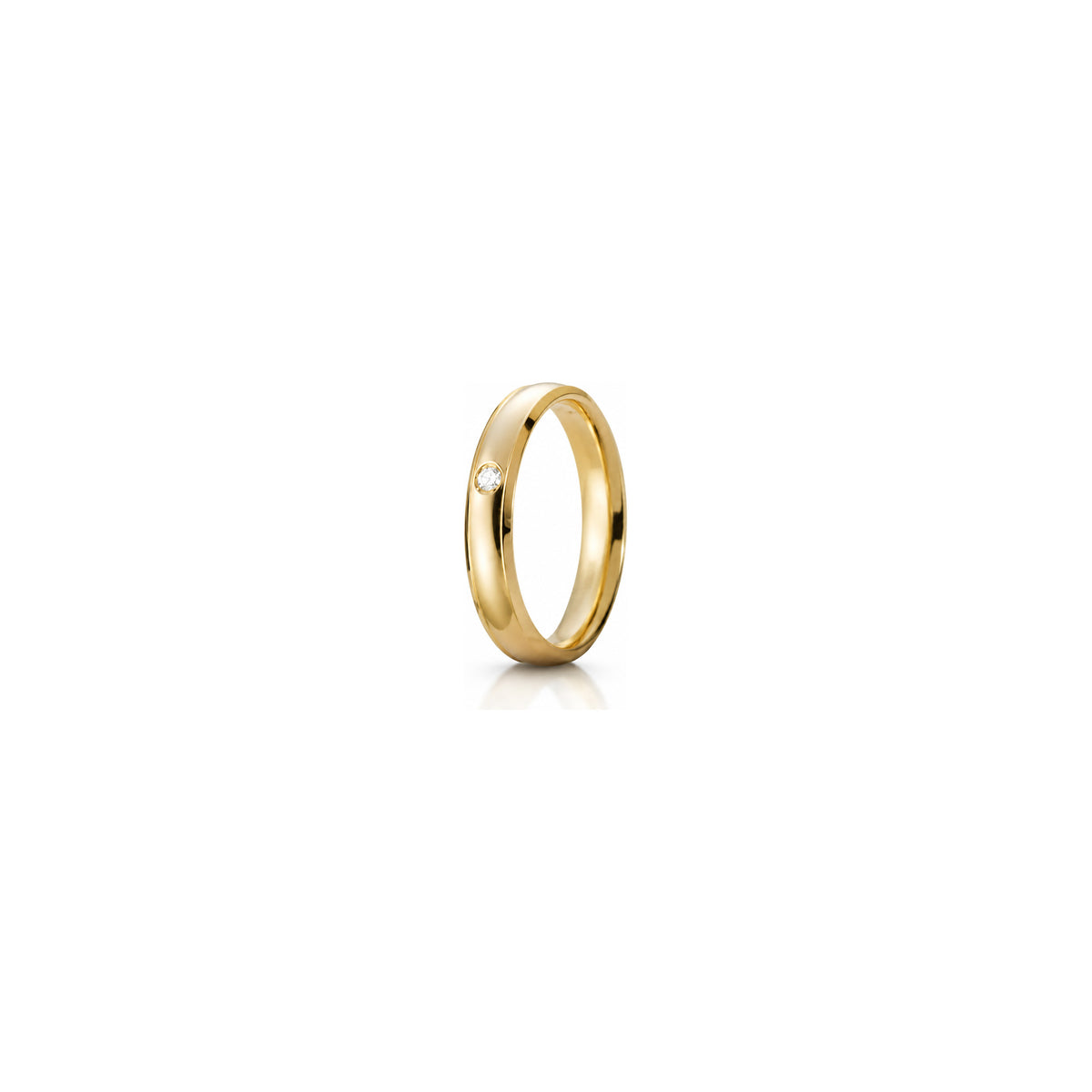 Fede Nuziale Orion in Oro Giallo 18 Carati Unoaerre con Diamante ct 0,03
